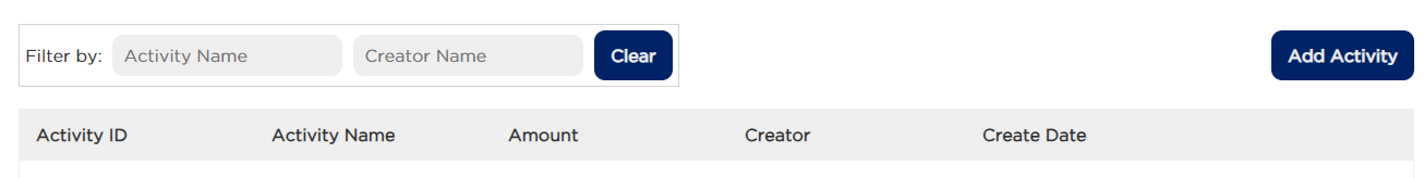 Add Activity table